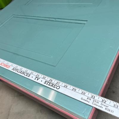 Lot 292 green table made from a door