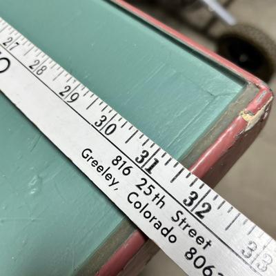 Lot 292 green table made from a door