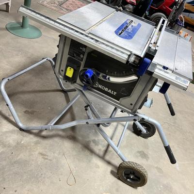 Lot 294 Kobalt Table saw w/ fold up stand