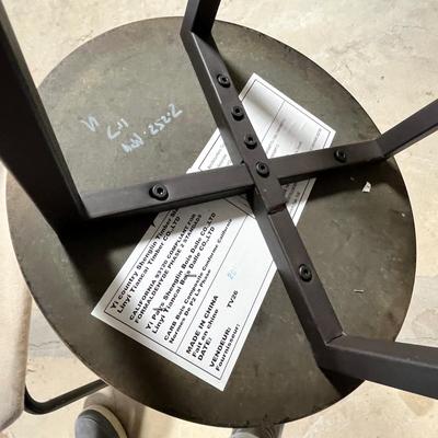 Lot 302 metal chair with white seat and metal stool counter height