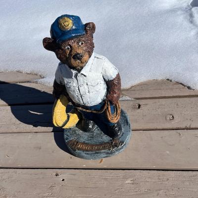 Lot 306 Police bear Cement figure