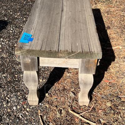 Lot 316 Rustic wooden outdoor bench Approx 36 inches long