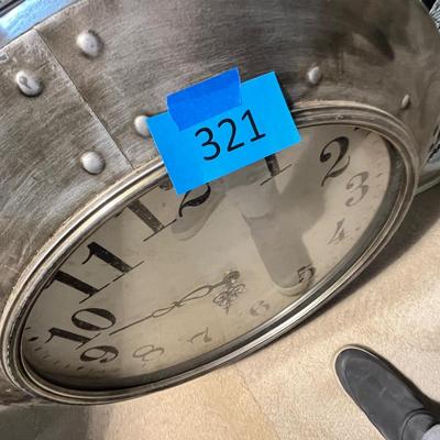 Lot 321 large wall clock - nickel? finish