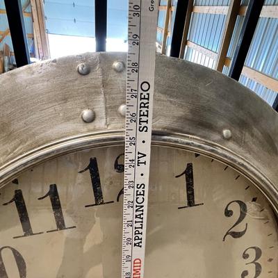 Lot 321 large wall clock - nickel? finish