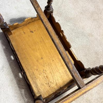 Lot 325 small carved wooden table