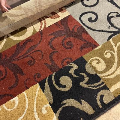 Lot 331 5x7 area rug red, black, grey and tan