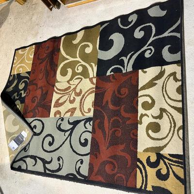 Lot 331 5x7 area rug red, black, grey and tan
