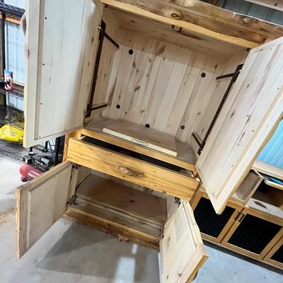 Lot 339 lodgepole pine armoire