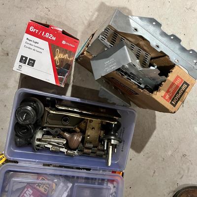 Lot 352 joist ties, rope light and old door knobs