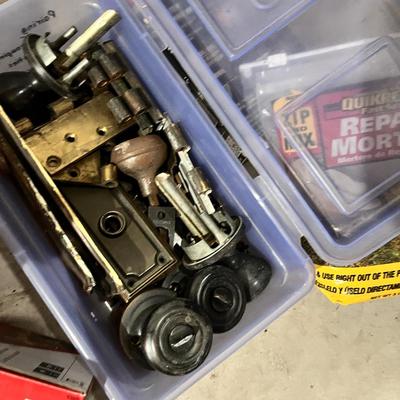 Lot 352 joist ties, rope light and old door knobs