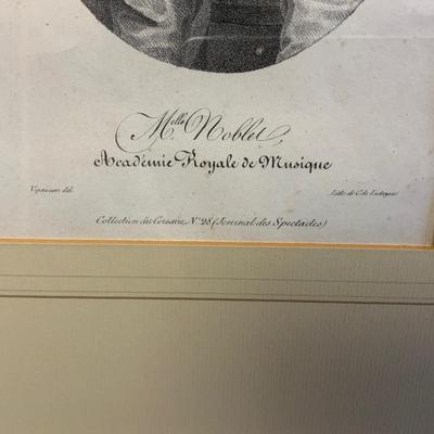 Verified Antique Print over 100 years old Melle, Noblet, Academie royals de musique