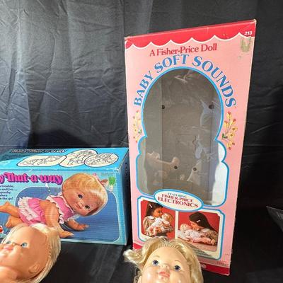 Lot of Vintage Baby Dolls by Mattel & Fisher-Price