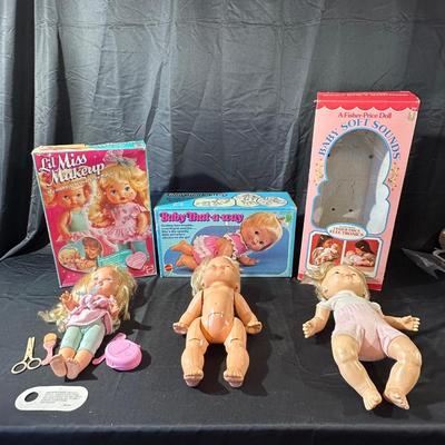 Lot of Vintage Baby Dolls by Mattel & Fisher-Price