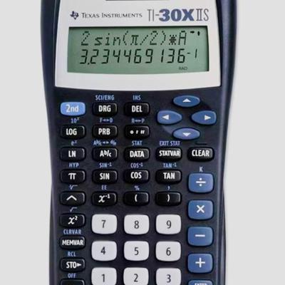 Texas Instrument Scientific Calculator TI-30X IIS and HewlettPackard "real estate" calculator P 12C