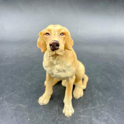 Vintage Yellow Labrador Retriever Dog Resin Figurine