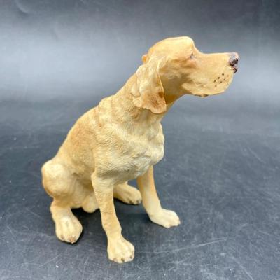 Vintage Yellow Labrador Retriever Dog Resin Figurine