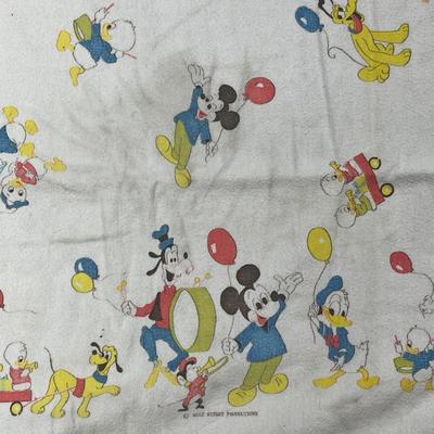 Retro Vintage Disney Baby Receiving Blanket Flannel - Donald Minnie Mickey Goofy Pluto Parade
