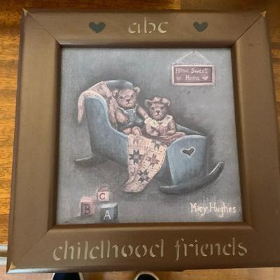 Lot of Vintage Child’s Room Decor including a Step stool with Storage