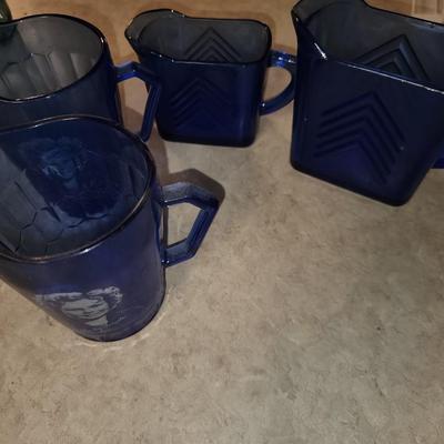 Blue glass lot.