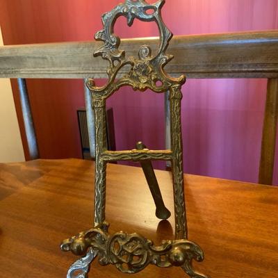 Lot of Framed Garden Print and easel