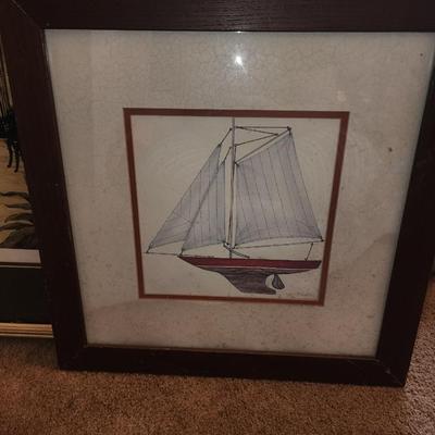 Ship art. Framed.