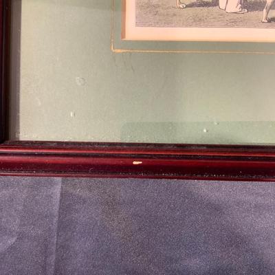 Framed authentic over 100 YO antique Art Print titled “A Match at the New Lawn Tennis Club”