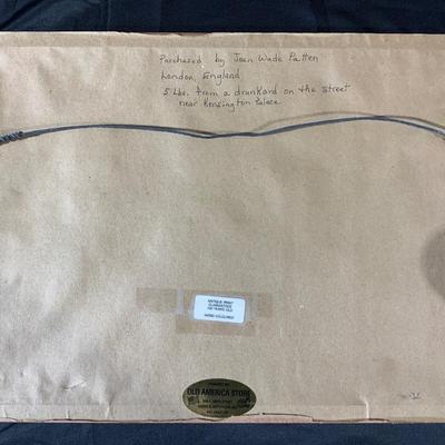 Framed authentic over 100 YO antique Art Print titled “A Match at the New Lawn Tennis Club”