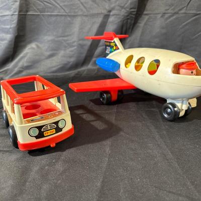 Vintage Fisher Price Plane and Mini Bus