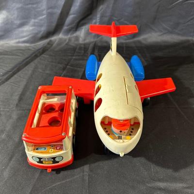 Vintage Fisher Price Plane and Mini Bus