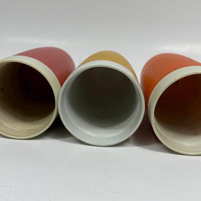 Retro Sunfrost Therm-o-ware Tumblers Beverage Vintage Plastic Glasses Cups 3 pc lot