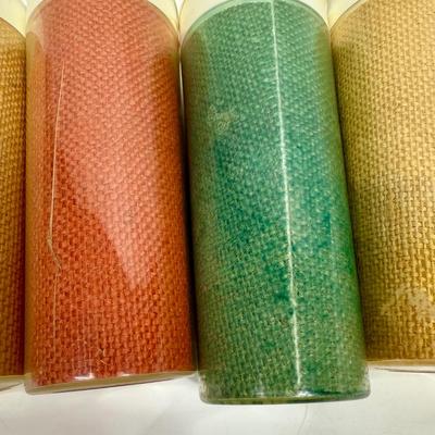 Vintage Raffla Ware Tumblers Burlap Melamine Insulated Cups Plastic Glasses