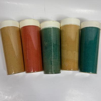 Vintage Raffla Ware Tumblers Burlap Melamine Insulated Cups Plastic Glasses