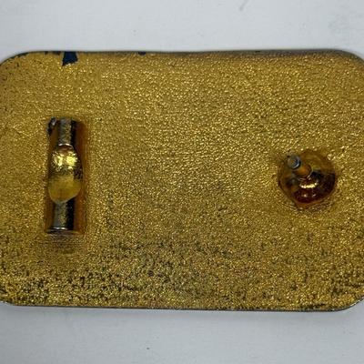 Locomotive and Tender Car Gold Toned Belt Buckle