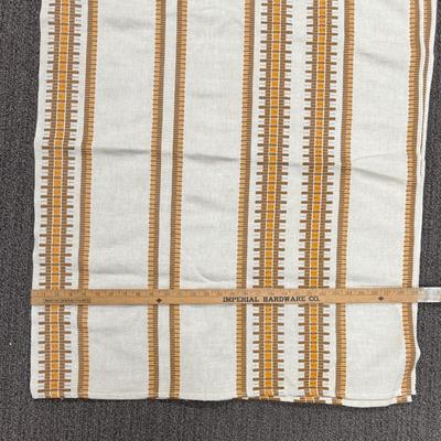 Vintage 60's-70's Woven Cotton Bedspread stripe pattern 116" x 158" full size