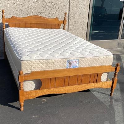 Full Size Bed Frame, Box Spring and Mattress