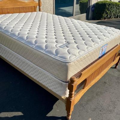 Full Size Bed Frame, Box Spring and Mattress