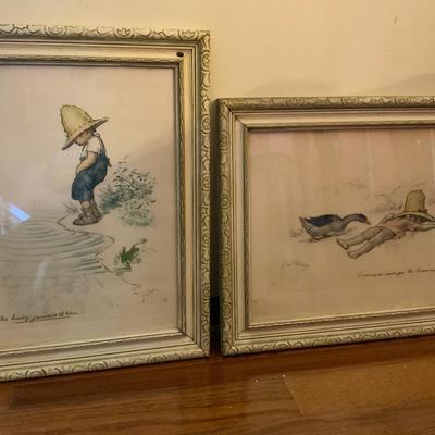 Lot of 2 Signed George Redon Framed Art