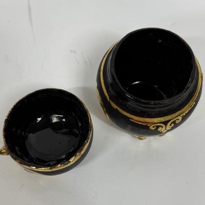 Black & Gold Owl Trinket Box