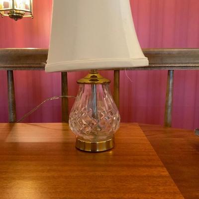 Lot of Vintage Waterford Crystal and Gold toned table lamps with shades