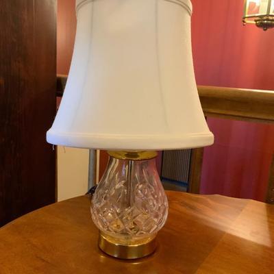 Lot of Vintage Waterford Crystal and Gold toned table lamps with shades