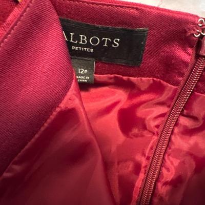 Two Vintage Talbots Red & Pink Skirt Suits Petite