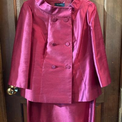 Two Vintage Talbots Red & Pink Skirt Suits Petite