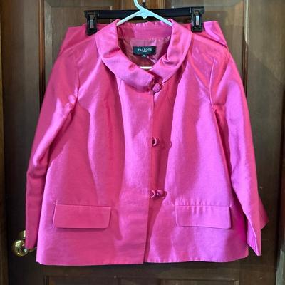 Two Vintage Talbots Red & Pink Skirt Suits Petite