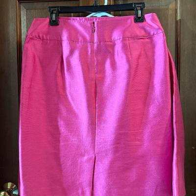 Two Vintage Talbots Red & Pink Skirt Suits Petite
