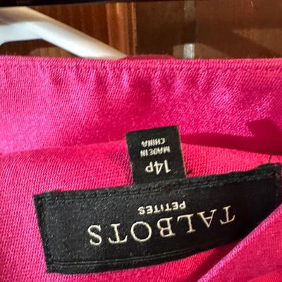 Two Vintage Talbots Red & Pink Skirt Suits Petite