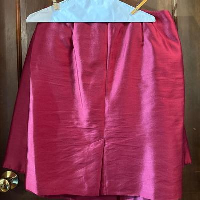 Two Vintage Talbots Red & Pink Skirt Suits Petite