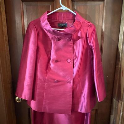 Two Vintage Talbots Red & Pink Skirt Suits Petite