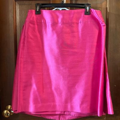 Two Vintage Talbots Red & Pink Skirt Suits Petite