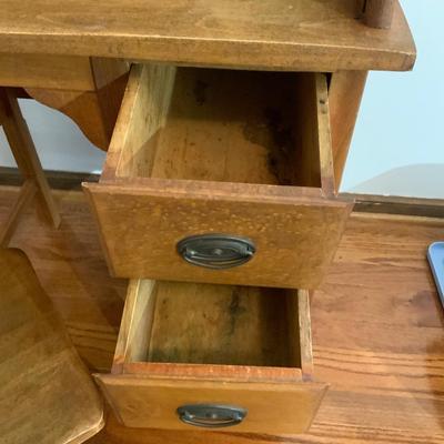 Vintage Child’s Roll Top Desk 23 x 34 x 16 Including Swivel Chair