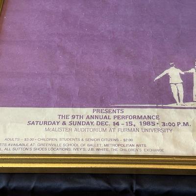 Lot of Nutcracker Items including an original Poster from Furman University 1985